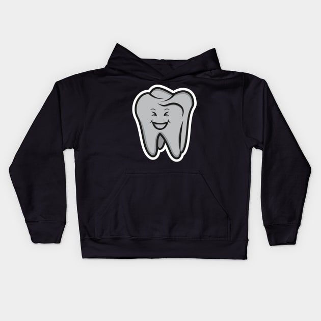 Cute Tooth cartoon character vector icon illustration. Healthcare and medical objects icon design concept. Healthy teeth smiling vector. Kids Hoodie by AlviStudio